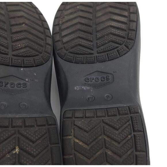 Crocs Felicity Clogs Womens Size 9 Slip On Mules Black Rubber Shoes Dual Comfort - Picture 9 of 9